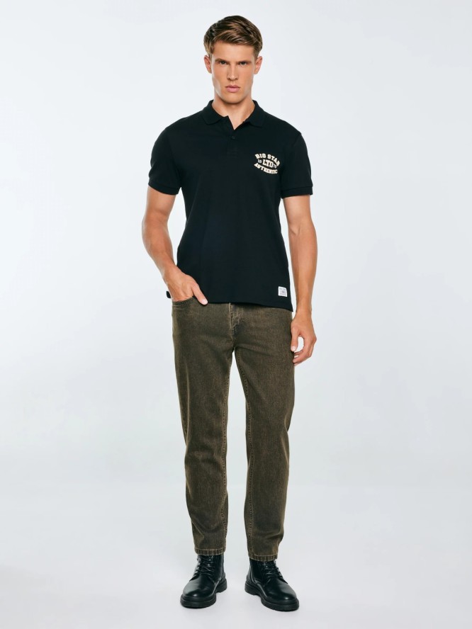 Koszulka męska polo czarna Livier 906