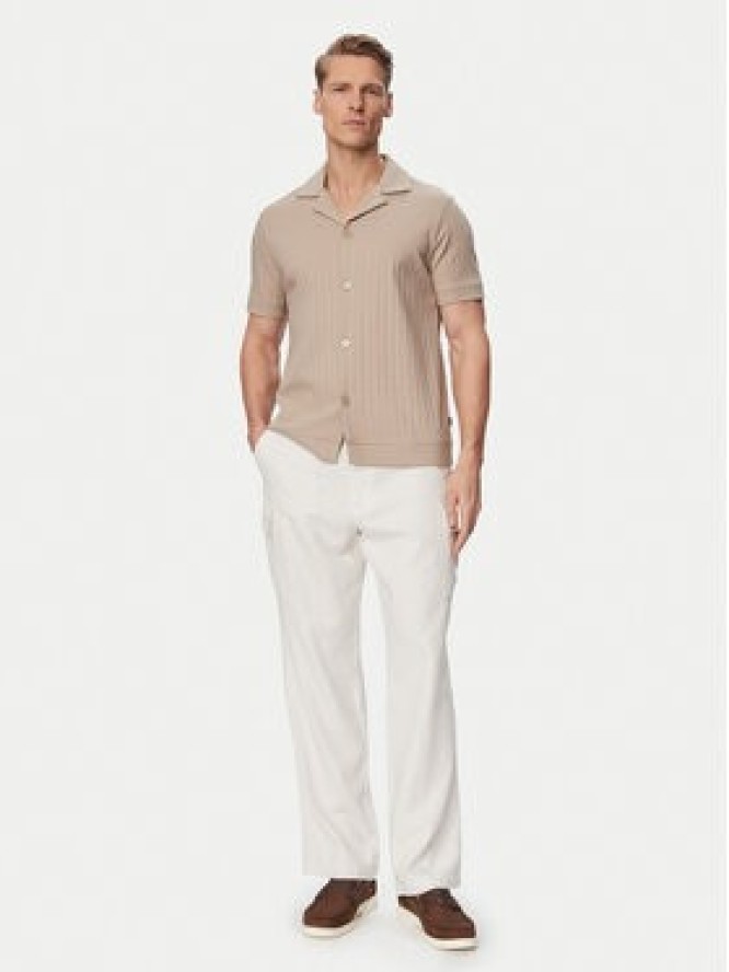 Calvin Klein Jeans Spodnie cargo LV04RF611G Beżowy jasny Relaxed Fit