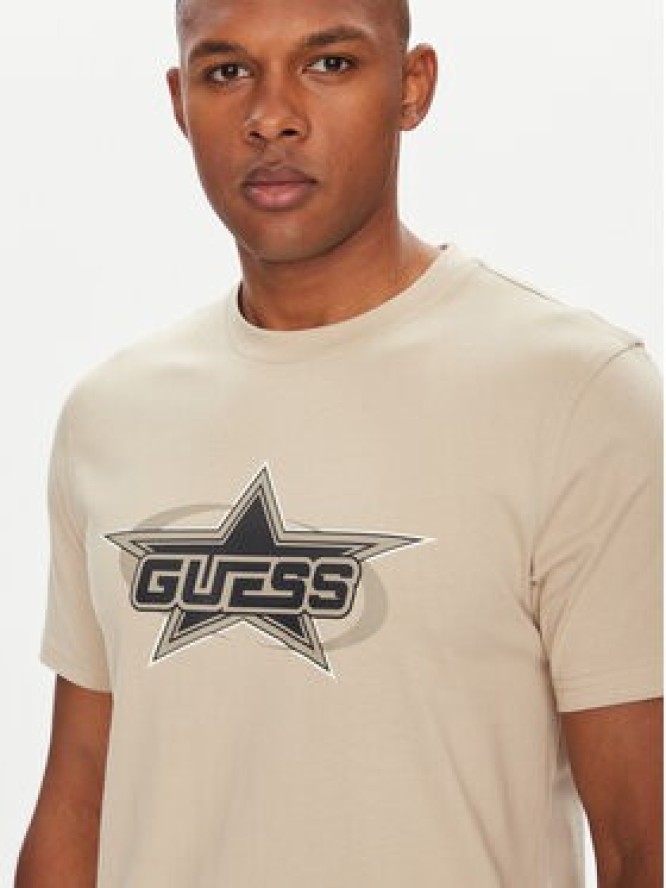 Guess T-Shirt Z5YI02 I3Z14 Beżowy Regular Fit