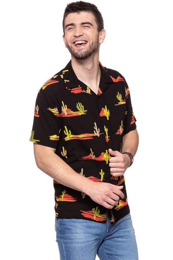 KOSZULA WRANGLER SS RESORT SHIRT BLACK W5907TI01 112129666