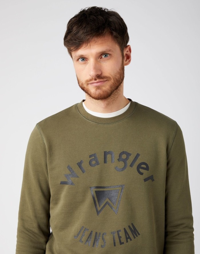 WRANGLER CREW SWEAT MĘSKA BLUZA KLASYCZNA IVY GREEN W6M8HYXIX 112141493