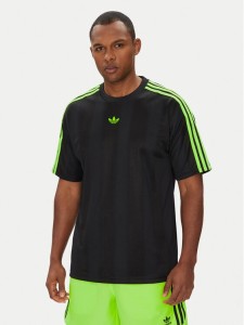 adidas T-Shirt adicolor Jacquard JW5878 Czarny Loose Fit