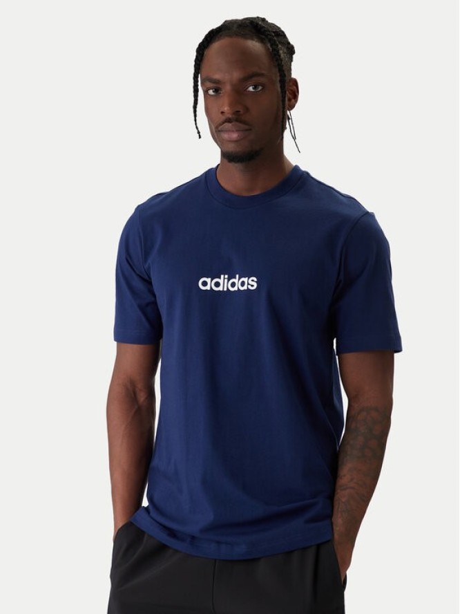 adidas T-Shirt Essentials Linear JE8999 Granatowy Regular Fit