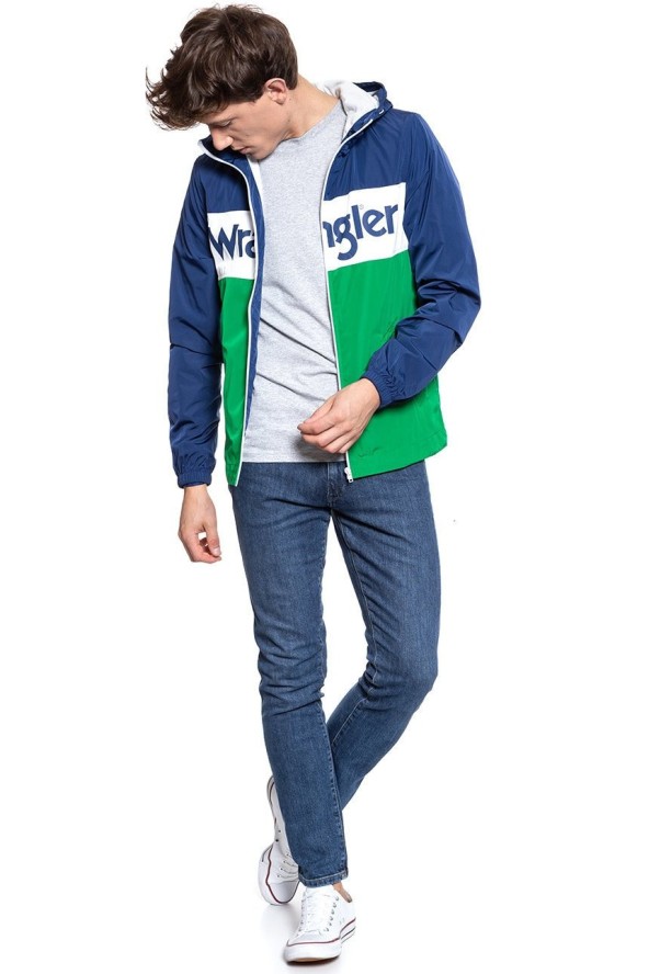 KURTKA WRANGLER WALLY WINDBREAKER BLUE DEPTHS W4707V9JY 112128992
