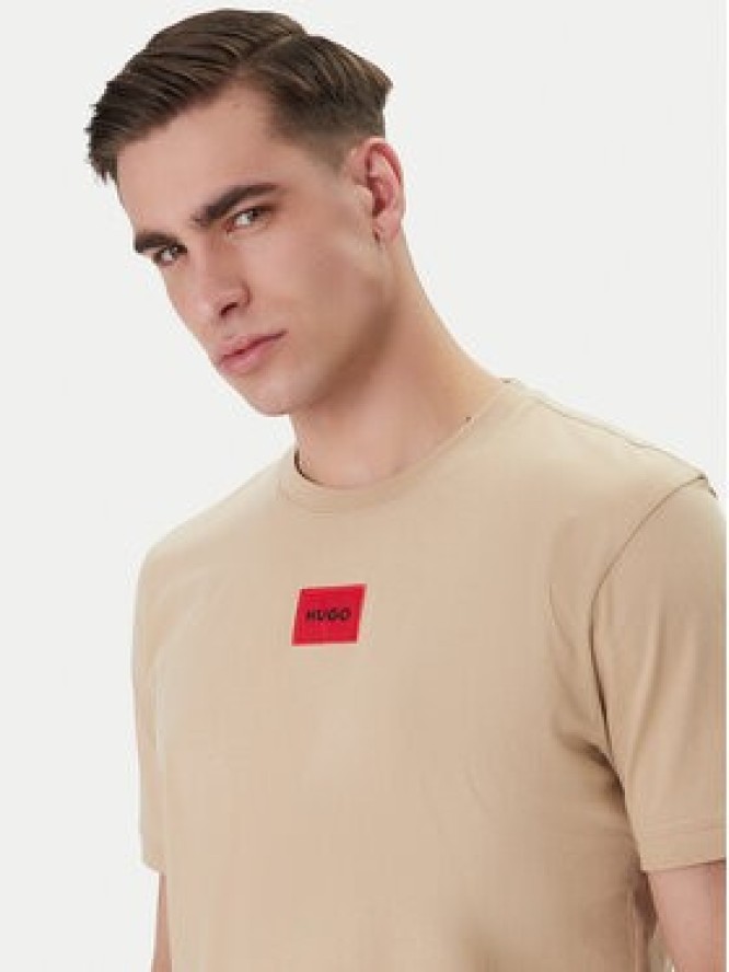 HUGO T-Shirt Diragolino212 50447978 Beżowy Regular Fit