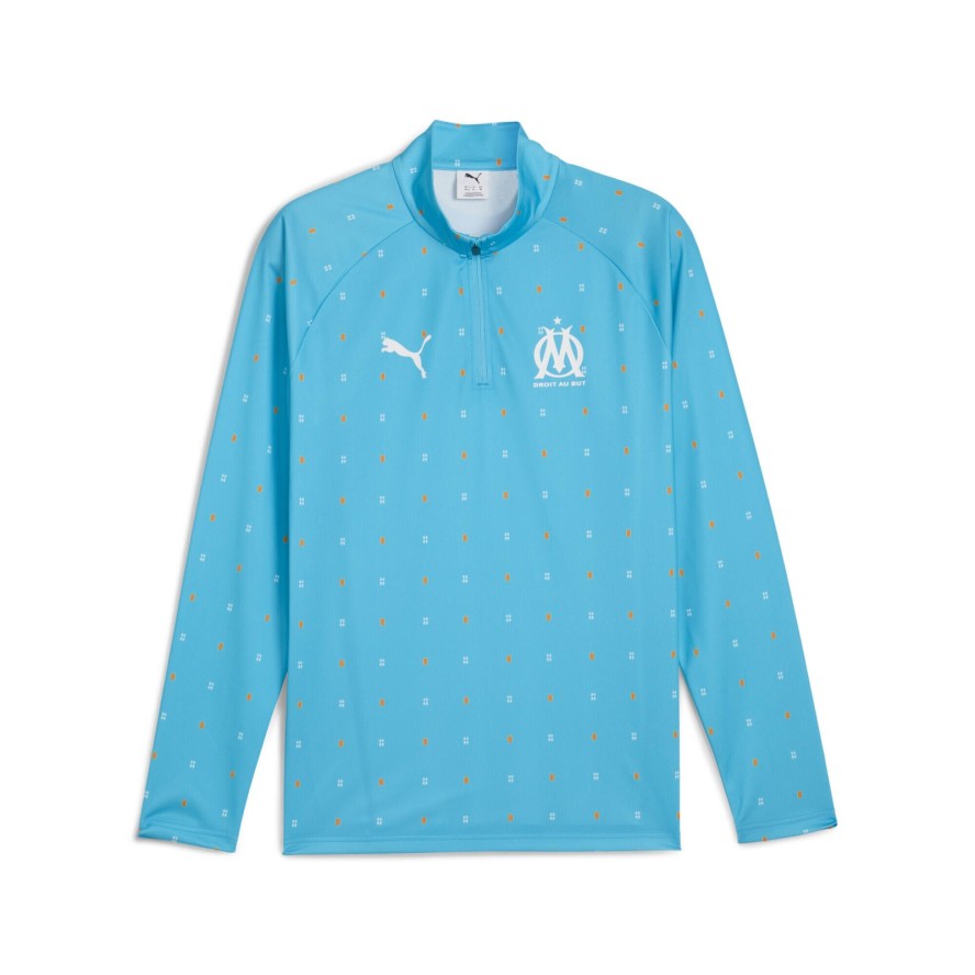 Męska bluza przedmeczowa z zamkiem 1/4 Olympique Marsylia PUMA