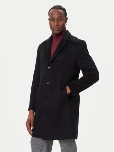 Tommy Hilfiger Płaszcz wełniany MW0MW40768 Czarny Regular Fit
