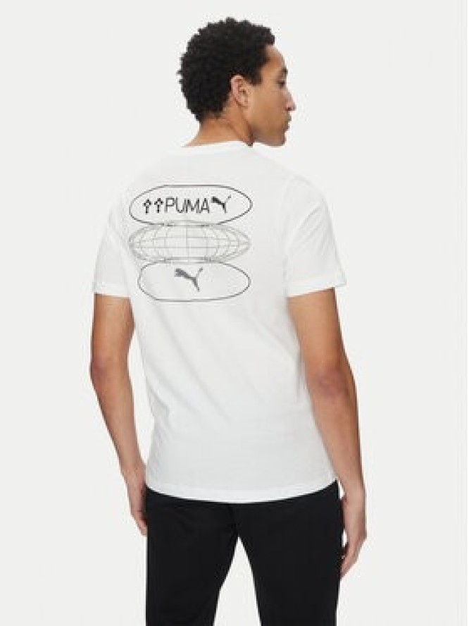 Puma T-Shirt Graphics 3 Circles 684834 Biały Regular Fit