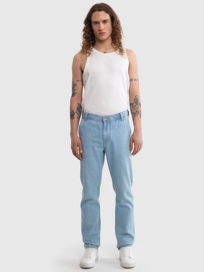 Jeansy męskie z prostą nogawką z kolekcji Authentic jasnoniebieskie Workwear Trousers 253