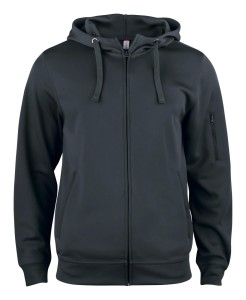 clique Basic Active Hoody Full Zip – bluza z kapturem, 100% poliester – black