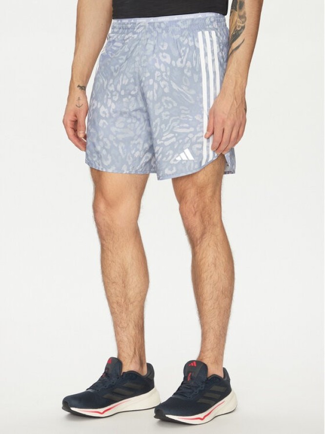 adidas Szorty sportowe Own the Run 3-Stripes JD7769 Niebieski Regular Fit