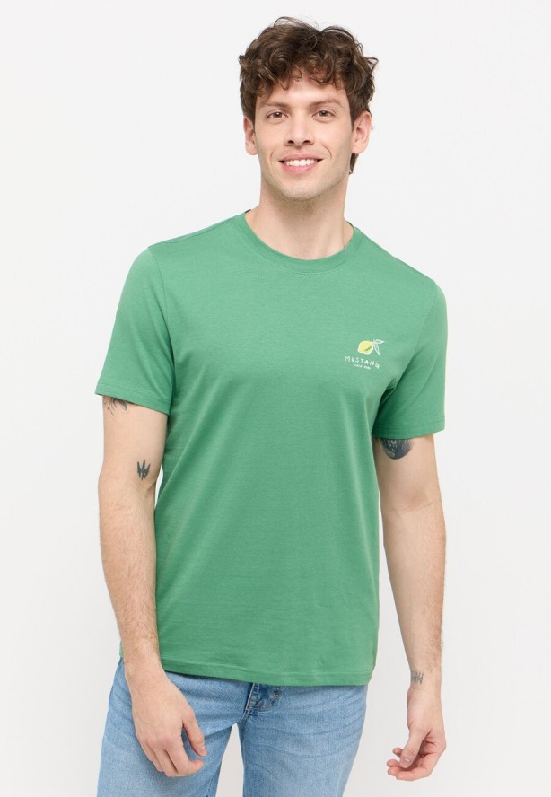 MĘSKA KOSZULKA MUSTANG Austin T-shirt LOGO Deep Grass Green 1015072 6333