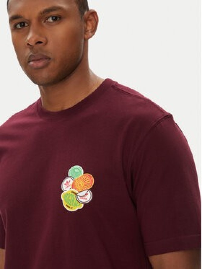 adidas T-Shirt JW2976 Bordowy Loose Fit