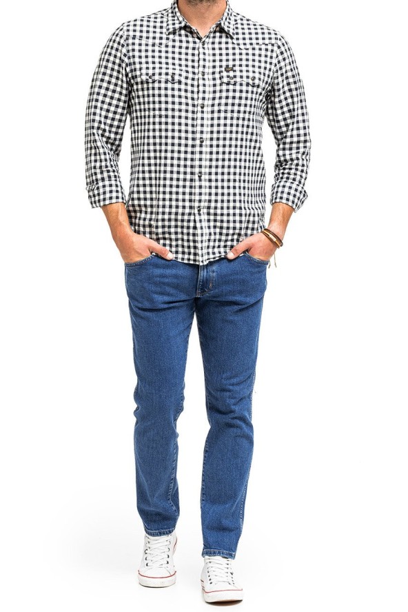 WRANGLER LARSTON MĘSKIE SPODNIE JEANSOWE COOL BLUE W18SKT32Q 112145868