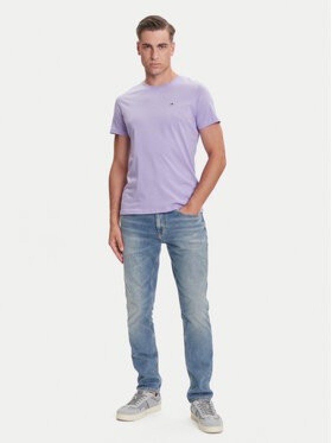 Tommy Jeans T-Shirt DM0DM04411 Fioletowy Slim Fit