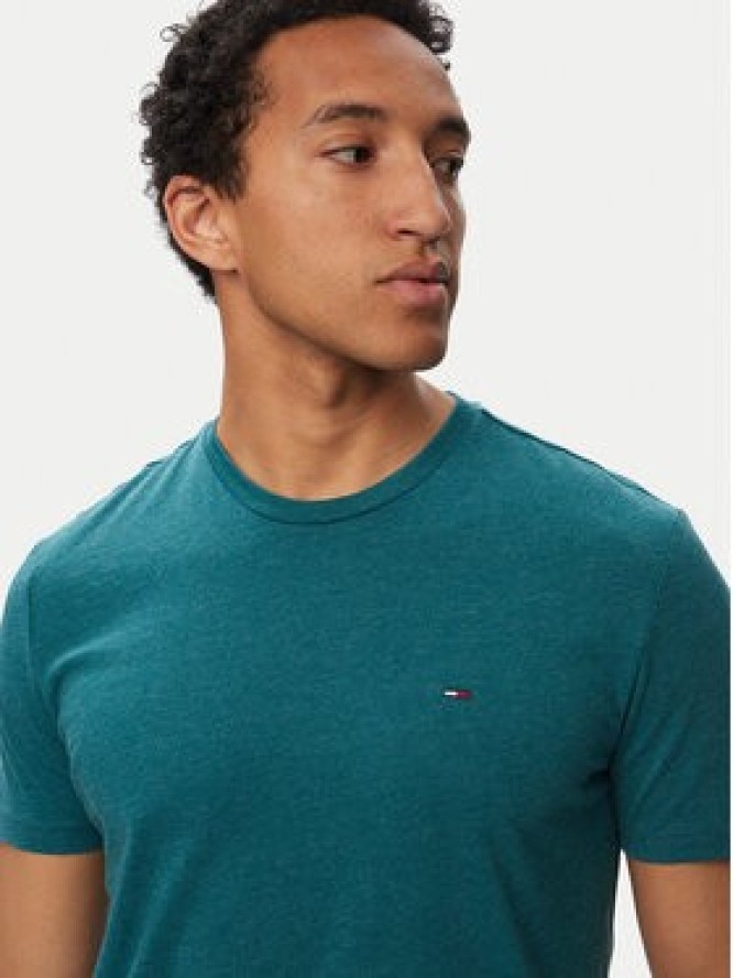 Tommy Jeans T-Shirt Jaspe Htr Tee Ext DM0DM20363 Turkusowy Slim Fit