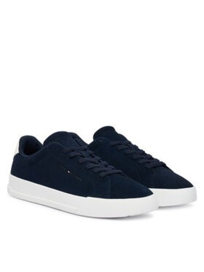 Tommy Hilfiger Sneakersy Th Court Core Suede FM0FM05716 Granatowy
