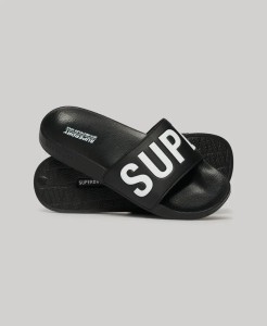superdry Vegan Core Pool klapki z formowaną podeszwą – BLACK/WHITE