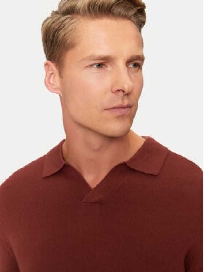 Sisley Sweter 11BAS300J Czerwony Regular Fit