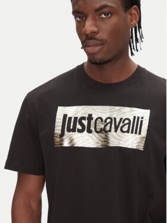 Just Cavalli T-Shirt 78OAHT15 Czarny Regular Fit