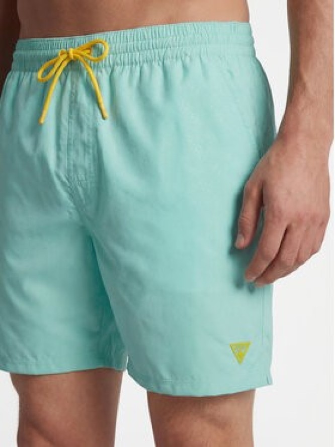 Guess Szorty kąpielowe F6GT26 WG2A2 Turkusowy Regular Fit