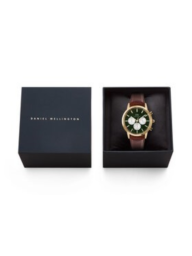 Daniel Wellington Zegarek Iconic Chronograph St Mawes Arctic Panda DW00100876 Brązowy