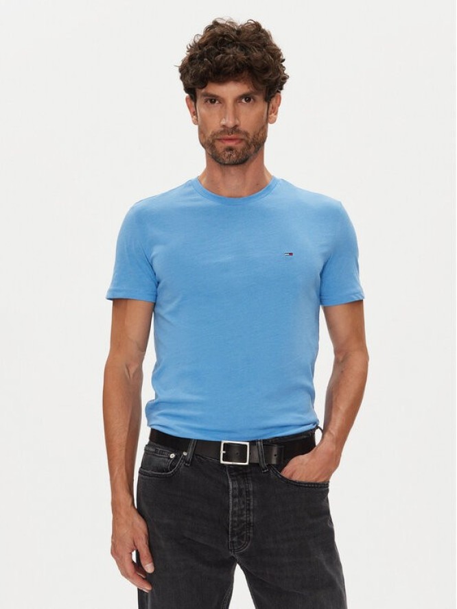 Tommy Jeans T-Shirt Jaspe DM0DM20363 Niebieski Slim Fit