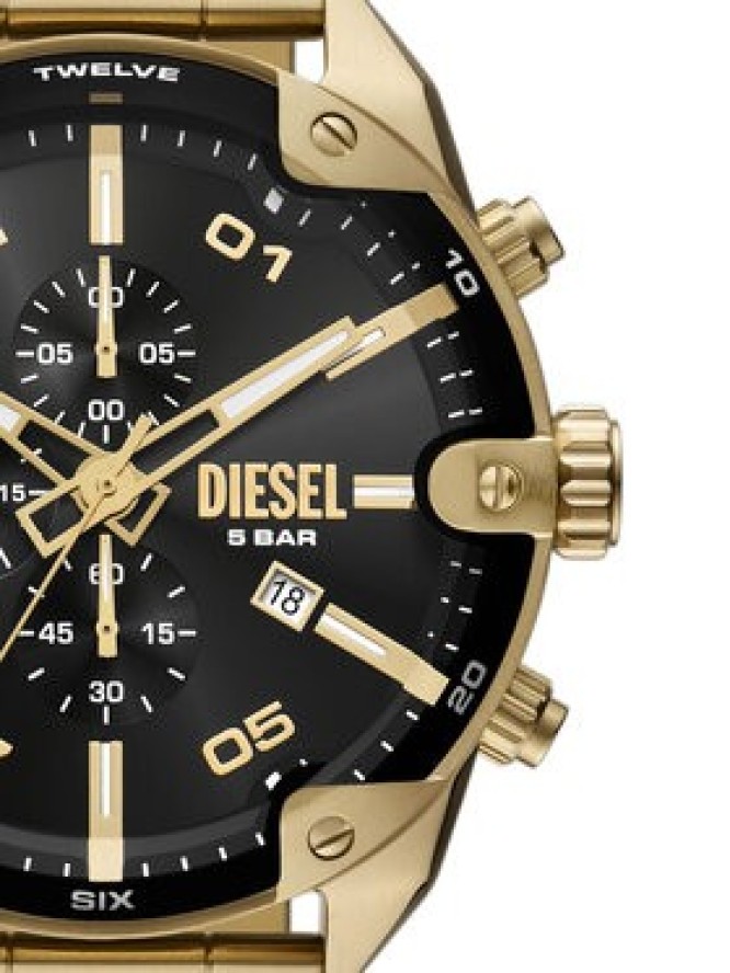 Diesel Zegarek Spiked DZ4678 Złoty