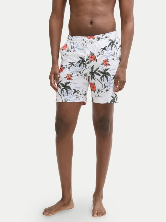 Tom Tailor Denim Szorty kąpielowe 1044696 Biały Regular Fit