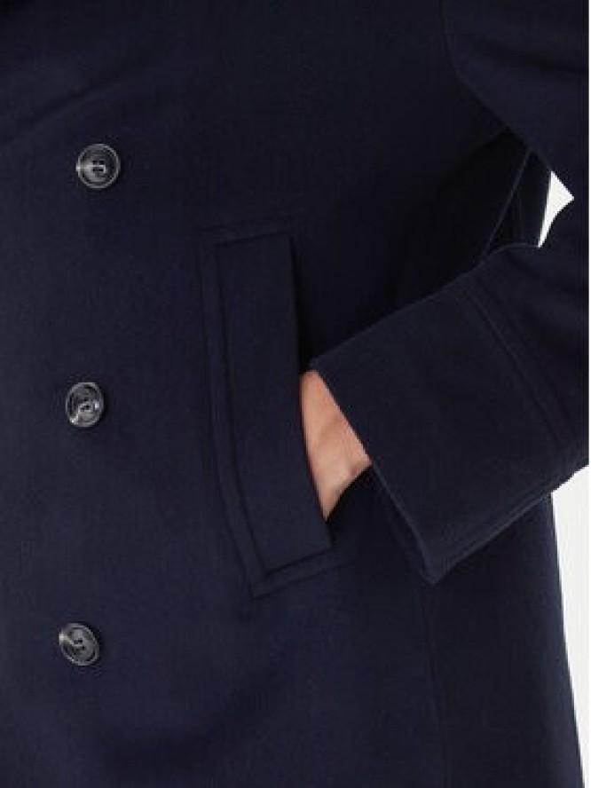 Bugatti Płaszcz wełniany 874228-81063 Granatowy Regular Fit