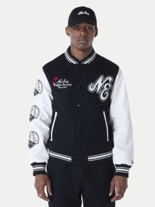 New Era Kurtka bomber Essential Black Varsity 60596264 Czarny Regular Fit