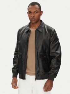 Guess Kurtka z imitacji skóry M5YL01 WGUC0 Czarny Regular Fit