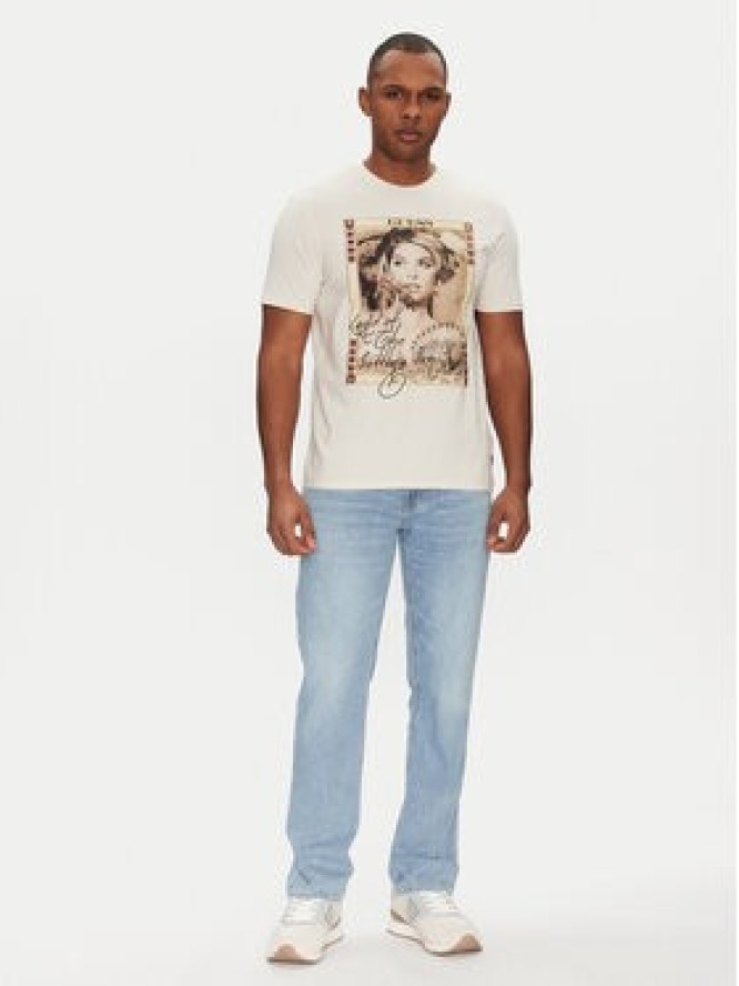 Guess T-Shirt M5GI41 KBW41 Écru Regular Fit