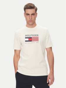 Tommy Hilfiger T-Shirt American Monotype MW0MW39843 Écru Regular Fit