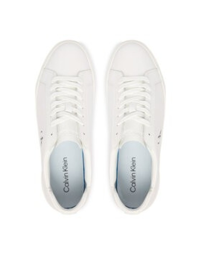 Calvin Klein Sneakersy Basket Cupsole Laceup Lth Ml YM0YM01460 Biały