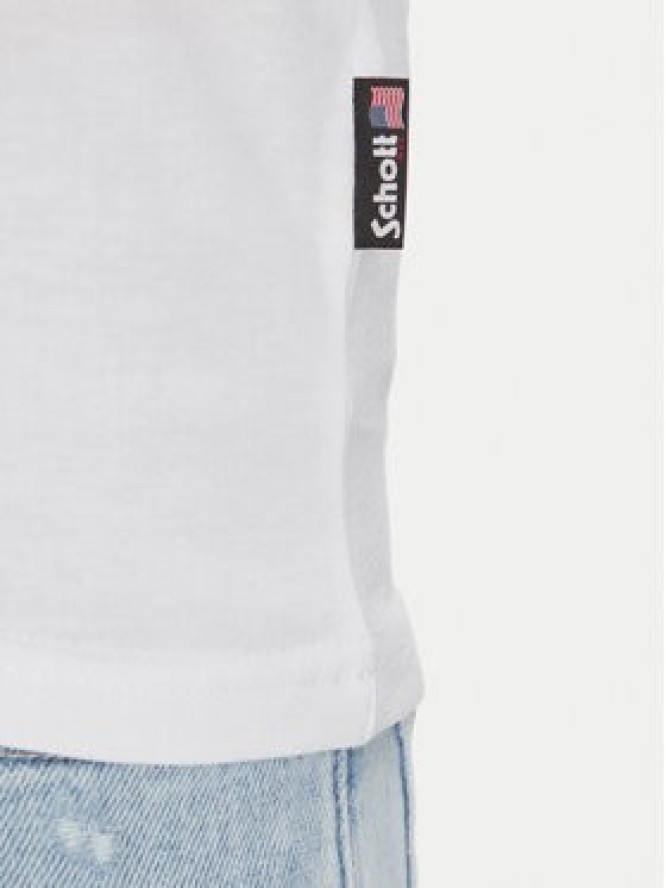Schott NYC T-Shirt TSCASUALV Biały Regular Fit