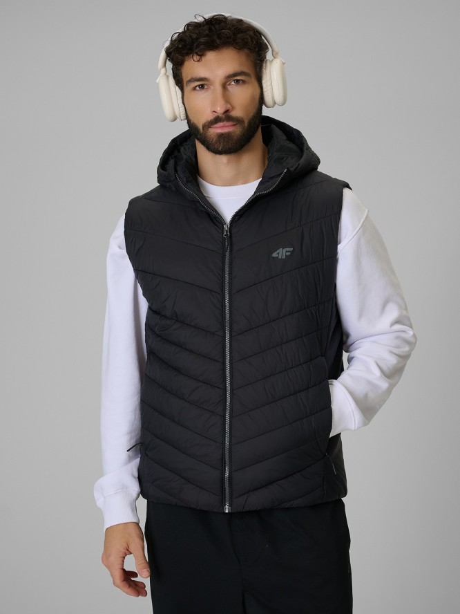 4F Bezrękawnik z wypełnieniem syntetycznym męski - czarny 3XL