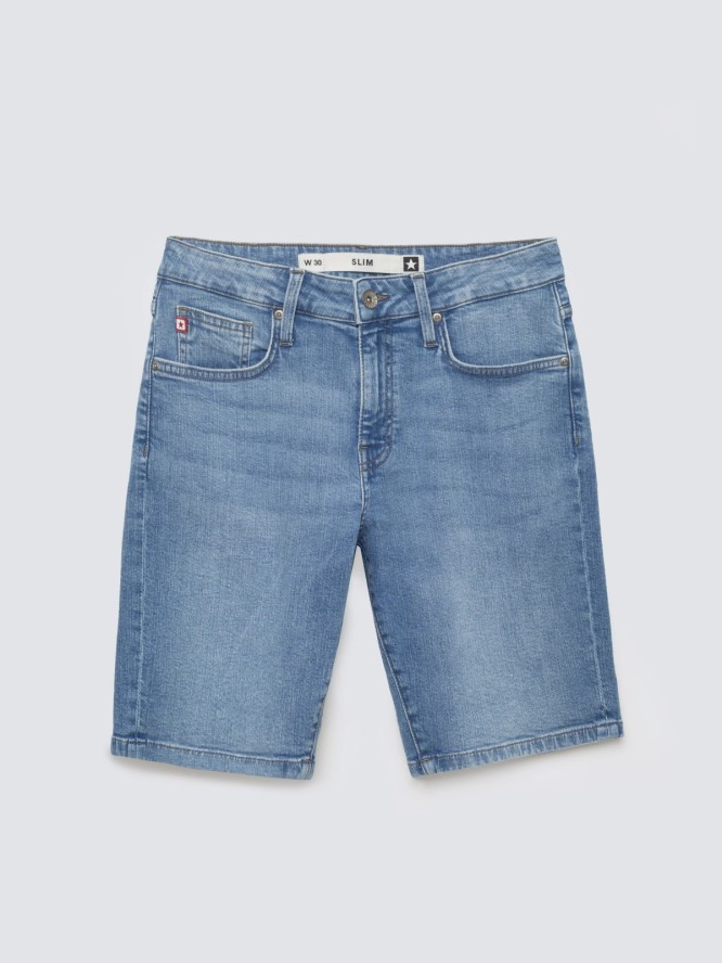 szorty męskie jeansowe niebieskie aden 268