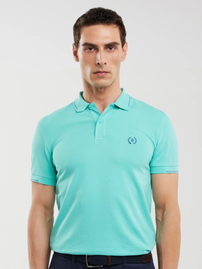 Koszulka męska polo turkusowa Polian 302