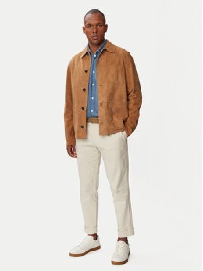 Tommy Hilfiger Kurtka skórzana MW0MW44296 Brązowy jasny Regular Fit