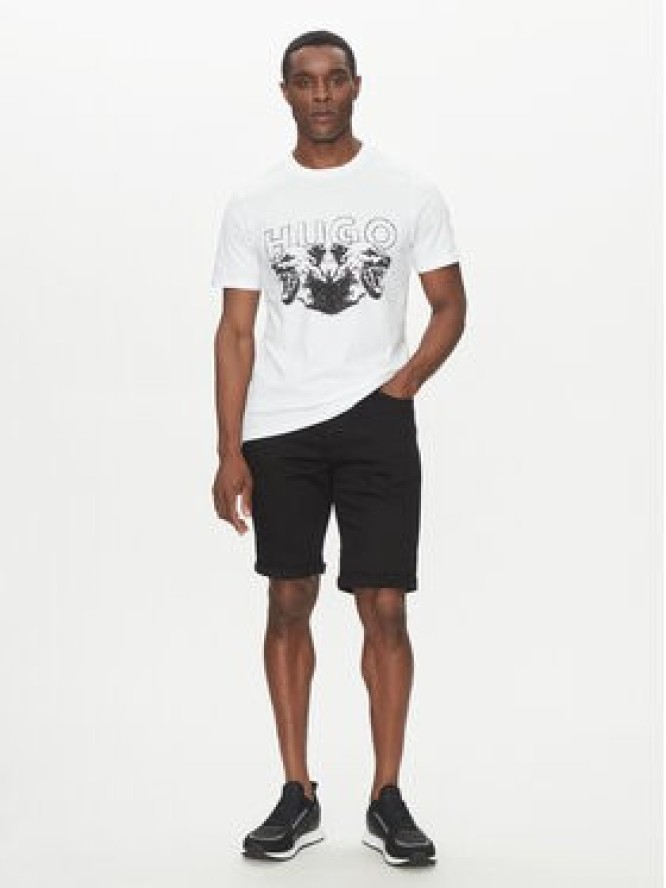 HUGO Szorty jeansowe 50537718 Czarny Regular Fit