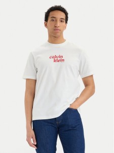 Calvin Klein Jeans T-Shirt SS 20S LV04RG815G Biały Regular Fit