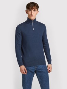 Jack & Jones Sweter Emil 12189339 Granatowy Regular Fit