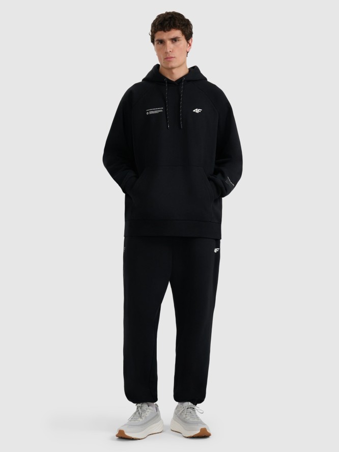 4F Bluza dresowa nierozpinana z kapturem męska - czarna M