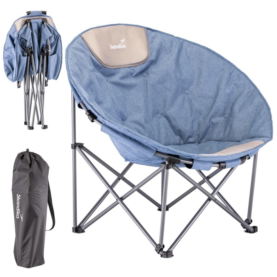 Fotel kempingowy składany okrągły Moonchair Kupari XL, max. 150 kg, z torbą
