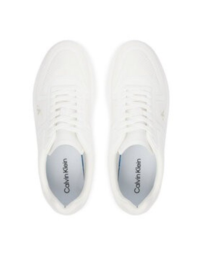 Calvin Klein Sneakersy Classic Cups Laceup Knit HM0HM02130 Biały