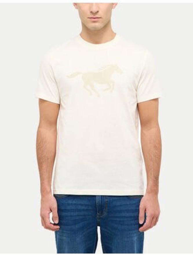 Mustang T-Shirt Austin 1016483 Beżowy Regular Fit