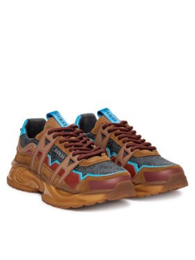 Guess Sneakersy FMFUNO FAL12 Brązowy
