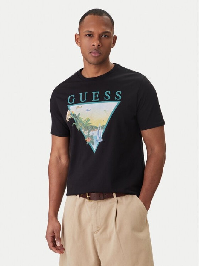 Guess T-Shirt M6GI49 K3584 Czarny Reglan Fit