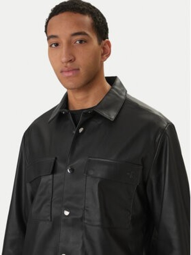 Calvin Klein Jeans Kurtka z imitacji skóry LV04RE404G Czarny Regular Fit